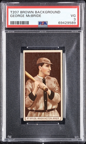 1912 T207 Brown Background George McBride PSA 3