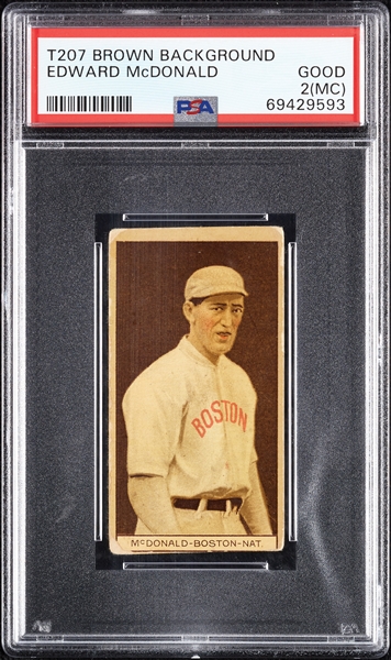 1912 T207 Brown Background Edward McDonald PSA 2 (MC)