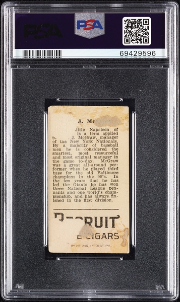 1912 T207 Brown Background John McGraw PSA 1.5