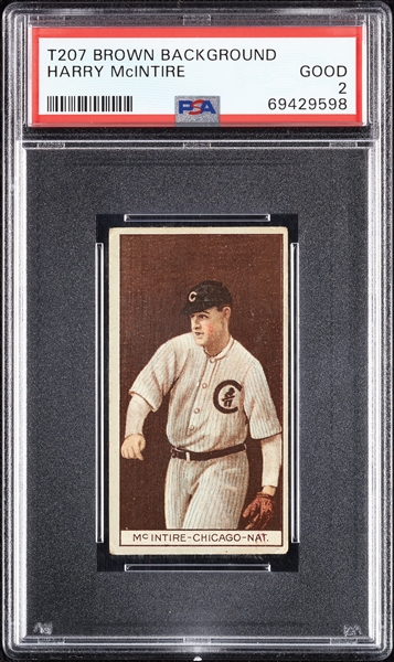 1912 T207 Brown Background Harry McIntire PSA 2