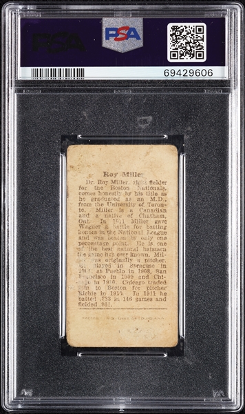 1912 T207 Brown Background Roy Miller PSA 1
