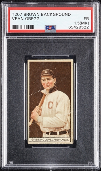 1912 T207 Brown Background Vean Gregg PSA 1.5 (MK)