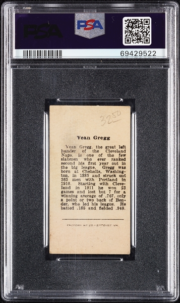 1912 T207 Brown Background Vean Gregg PSA 1.5 (MK)