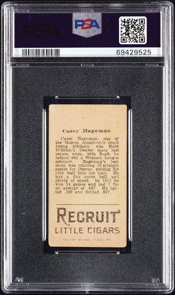 1912 T207 Brown Background Casey Hageman PSA 2