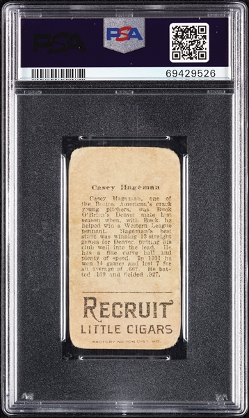 1912 T207 Brown Background Casey Hageman PSA 1