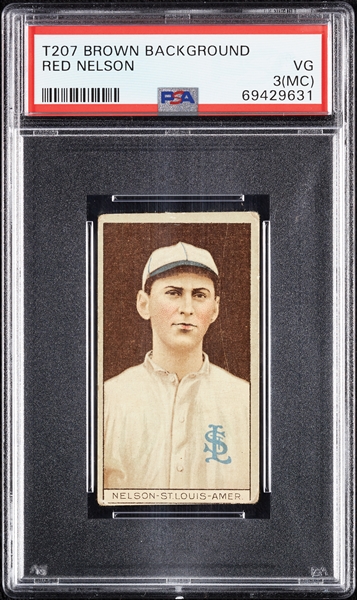 1912 T207 Brown Background Red Nelson PSA 3 (MC)