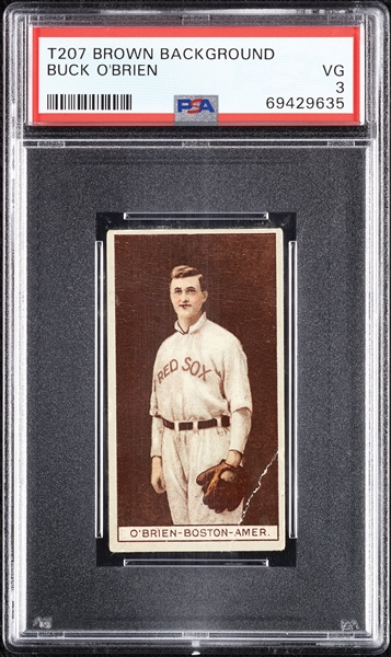 1912 T207 Brown Background Buck O'Brien PSA 3