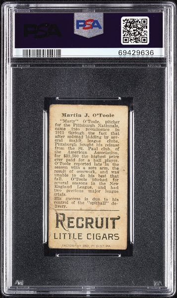 1912 T207 Brown Background Martin O'Toole PSA 1 (MC)