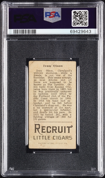 1912 T207 Brown Background Ivan Olson PSA 1.5