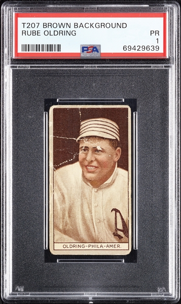 1912 T207 Brown Background Rube Oldring PSA 1