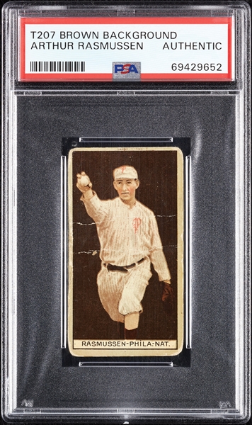 1912 T207 Brown Background Arthur Rasmussen PSA Authentic