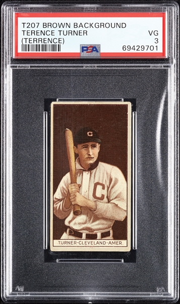 1912 T207 Brown Background Terence Turner PSA 3