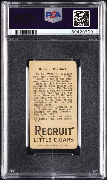 1912 T207 Brown Background Robert Wallace PSA 2