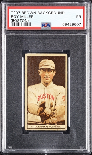 1912 T207 Brown Background Roy Miller PSA 1