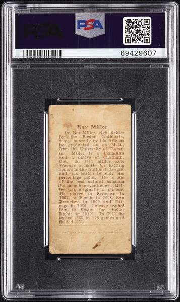 1912 T207 Brown Background Roy Miller PSA 1