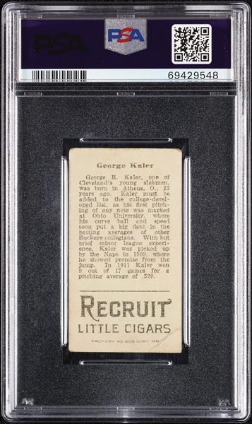 1912 T207 Brown Background George Kaler PSA 1