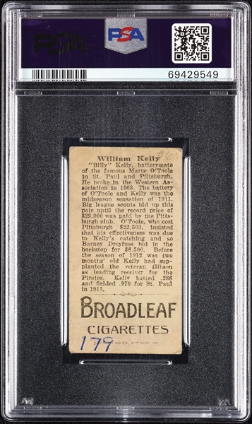 1912 T207 Brown Background William Kelly PSA 2 (MK)