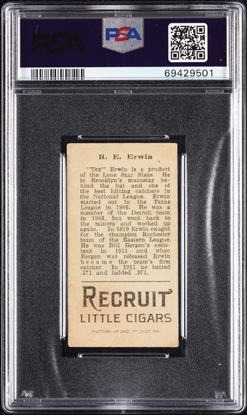 1912 T207 Brown Background R.E. Erwin PSA 2 (MC)