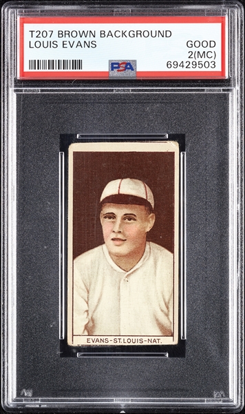 1912 T207 Brown Background Louis Evans PSA 2 (MC)