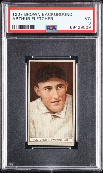 1912 T207 Brown Background Arthur Fletcher PSA 3