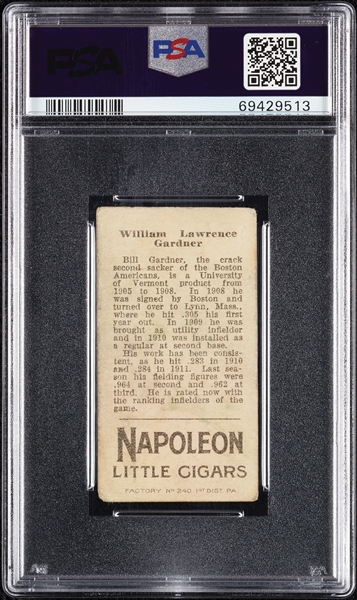 1912 T207 Brown Background William L. Gardner PSA 2 (MK)