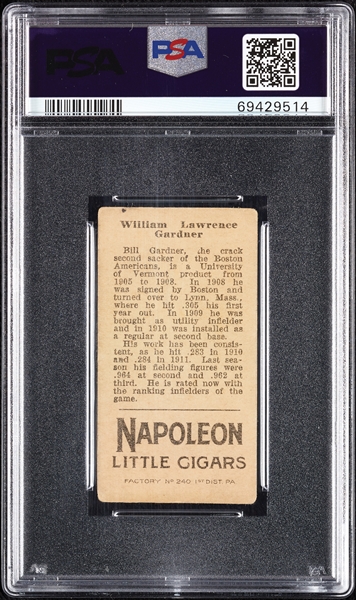 1912 T207 Brown Background William L. Gardner PSA 2