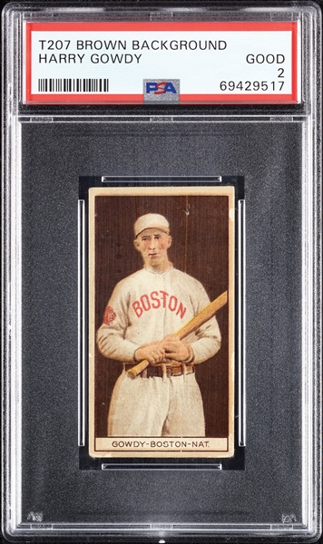 1912 T207 Brown Background Harry Gowdy PSA 2