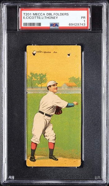 1911 T201 Mecca Double Folders Cicotte/Thoney PSA 1