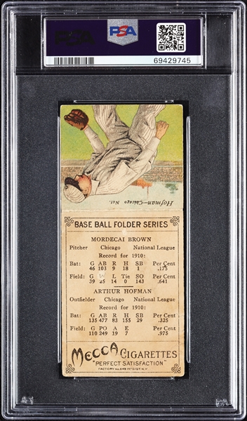 1911 T201 Mecca Double Folders Mordecai Brown/Hofman PSA 1