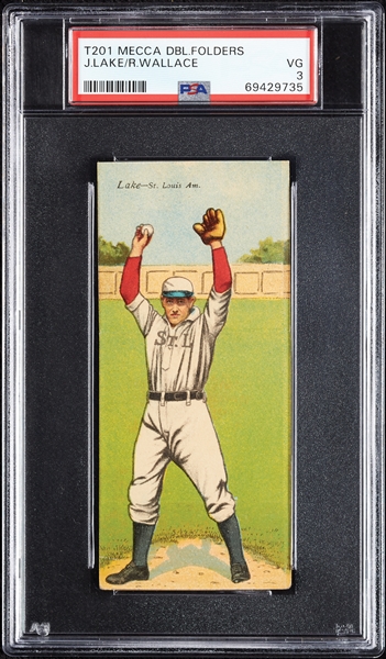 1911 T201 Mecca Double Folders Lake/Bobby Wallace PSA 3