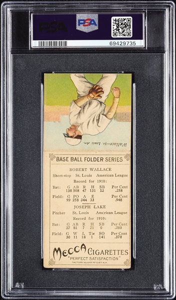 1911 T201 Mecca Double Folders Lake/Bobby Wallace PSA 3