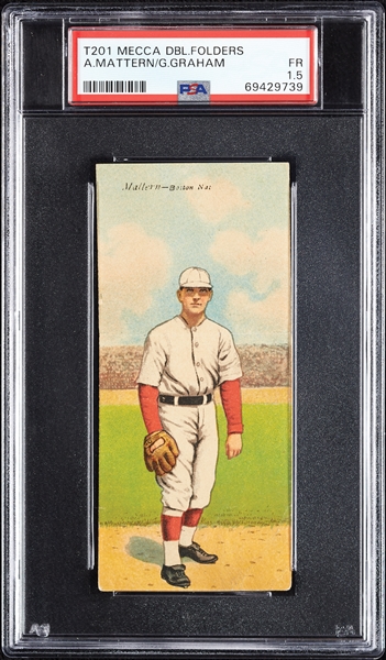 1911 T201 Mecca Double Folders Mattern/Graham PSA 1.5