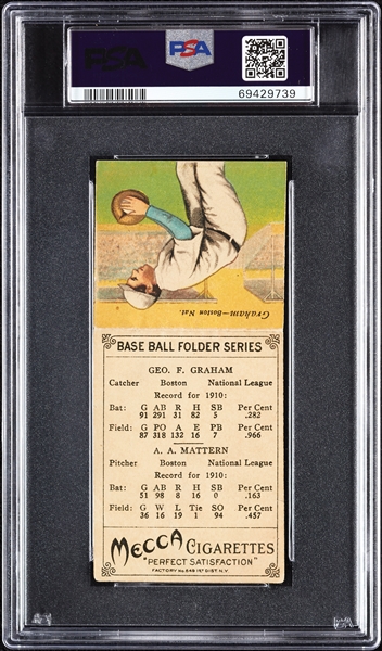 1911 T201 Mecca Double Folders Mattern/Graham PSA 1.5