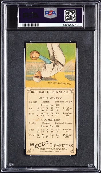 1911 T201 Mecca Double Folders Mattern/Graham PSA 1.5