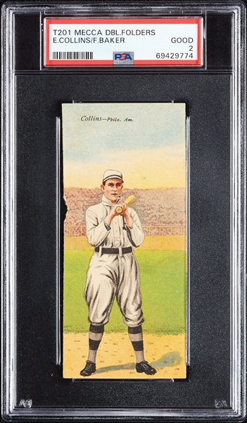 1911 T201 Mecca Double Folders Eddie Collins/Frank Baker PSA 2