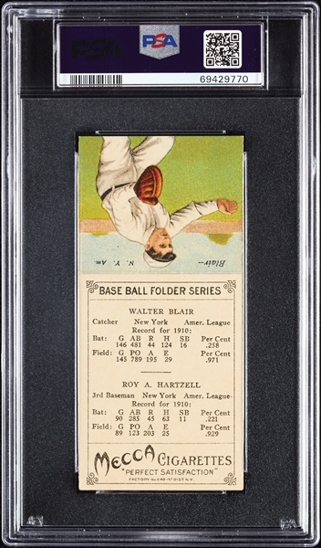 1911 T201 Mecca Double Folders Hartzell/Blair PSA 4