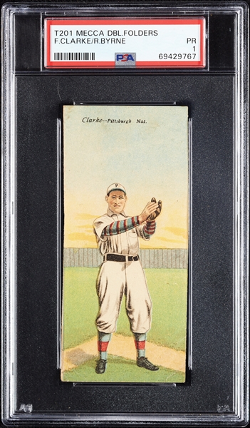 1911 T201 Mecca Double Folders Fred Clarke/Byrne PSA 1