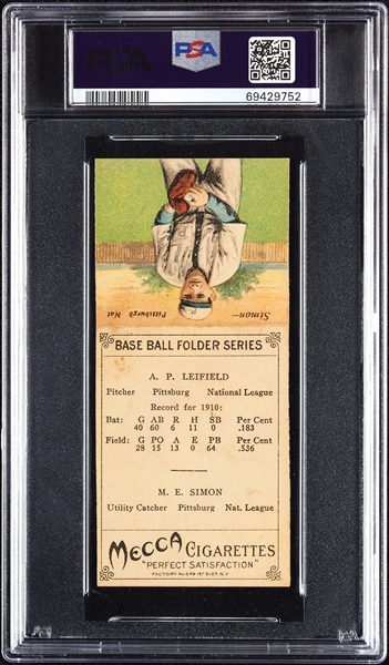 1911 T201 Mecca Double Folders Leifield/Simon PSA 5