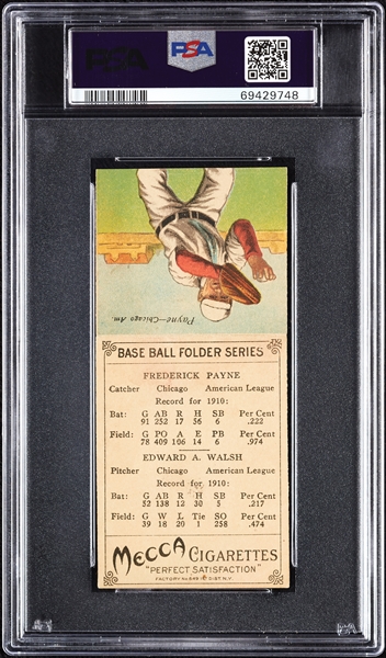 1911 T201 Mecca Double Folders Ed Walsh/Payne PSA 4