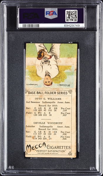 1911 T201 Mecca Double Folders Woodruff/Williams PSA 1 (MC)