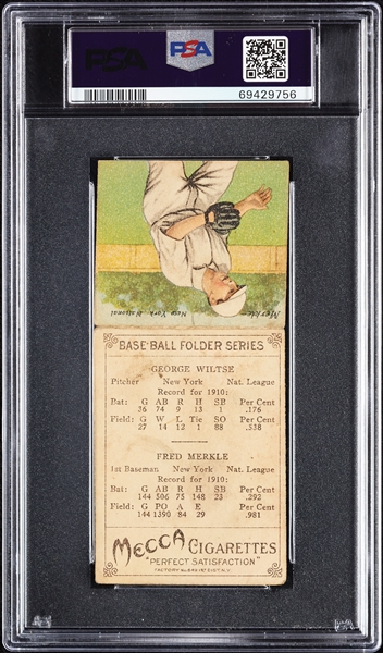 1911 T201 Mecca Double Folders Wiltse/Merkle PSA 1.5