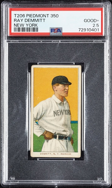 1909-11 T206 Ray Demmitt New York PSA 2.5