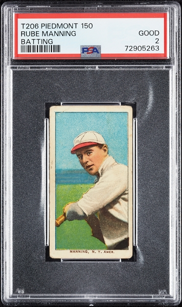 1909-11 T206 Rube Manning Batting PSA 2 