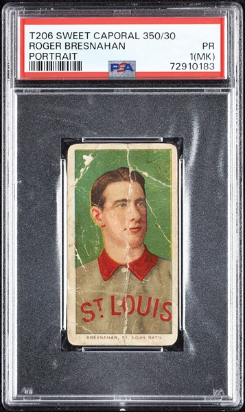 1909-11 T206 Roger Bresnahan Portrait PSA 1 (MK)