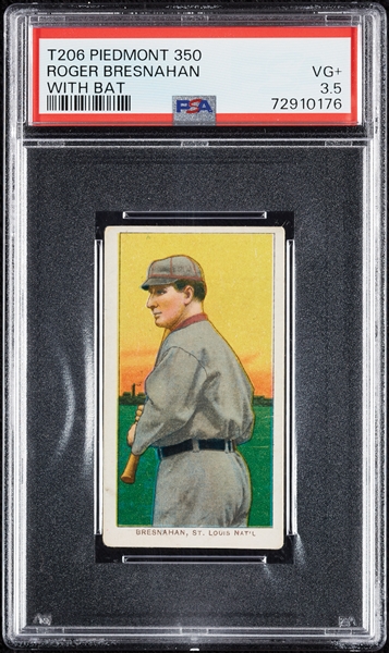 1909-11 T206 Roger Bresnahan With Bat PSA 3.5