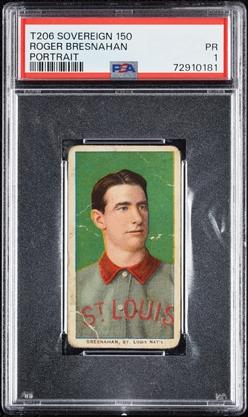 1909-11 T206 Roger Bresnahan Portrait (Sovereign Back) PSA 1