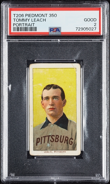 1909-11 T206 Tommy Leach Portrait PSA 2