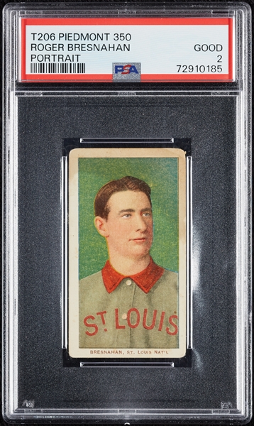 1909-11 T206 Roger Bresnahan Portrait PSA 2