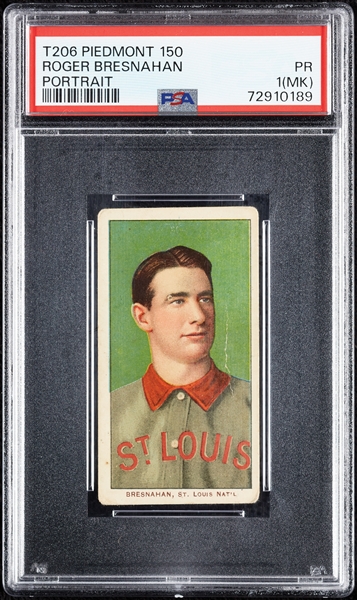 1909-11 T206 Roger Bresnahan Portrait PSA 1 (MK)