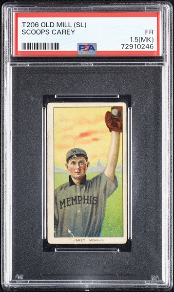 1909-11 T206 Scoops Carey (Old Mill Back) PSA 1.5 (MK)